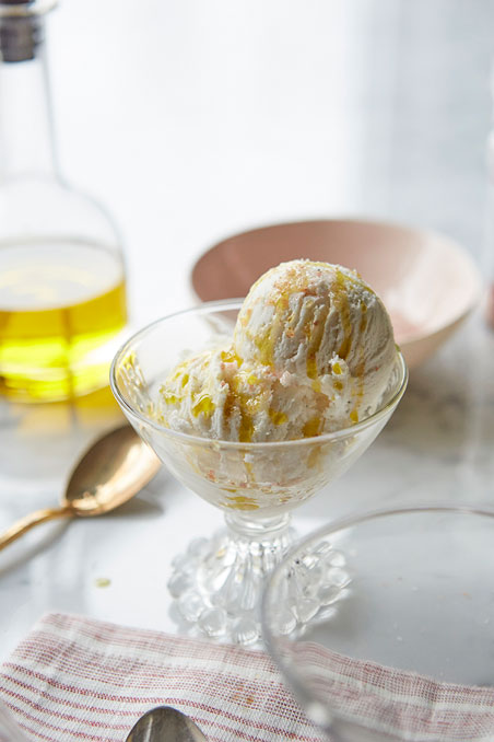 Olive Oil Ice Cream with Fleur de Sel